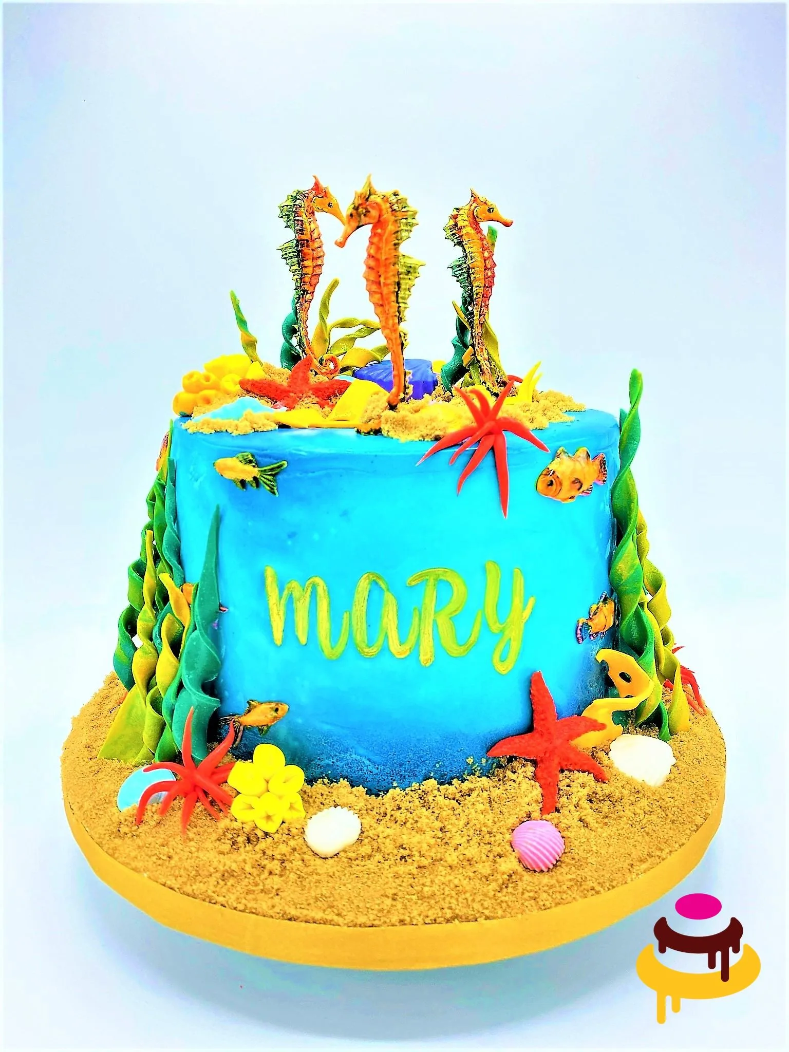 Custom under the sea themed birthday cake San Francisco Bay Area